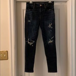 Distressed Blue Jeans